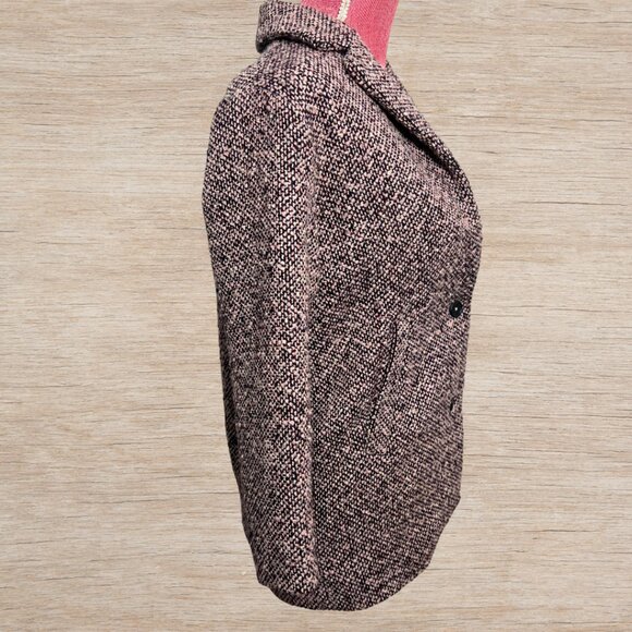 Mango Tweed Purple Button Up Coat Kids Girls Size 9 Winter Fall Outerwear Jacket - Picture 3 of 6